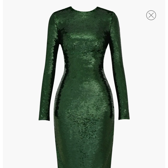 House of CB Green Sequin Holiday Dress - Picture 5 of 10